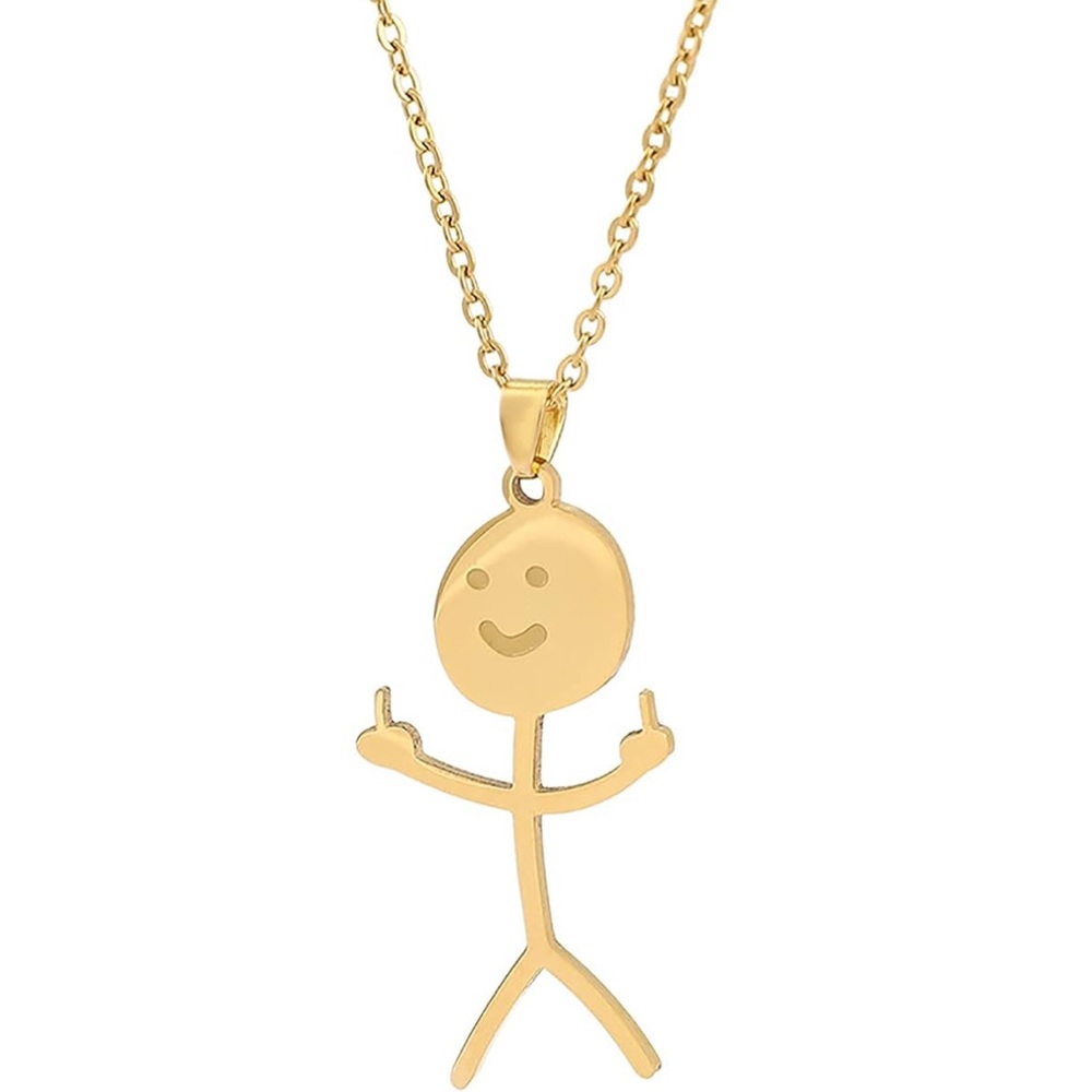 Stainless Steel middle finger necklace